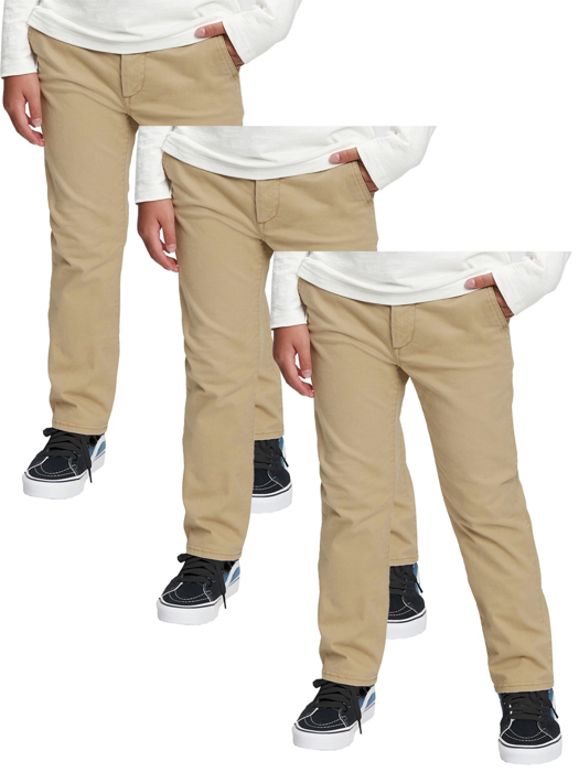 3 Pack Boy's Stretch Slim Fit School Uniform Chino Pants